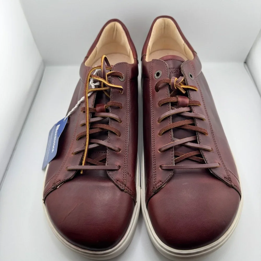 Birkenstock Bend Low Sneakers Mens 13 Maroon Leather New Scuffs Lace Up Comfort